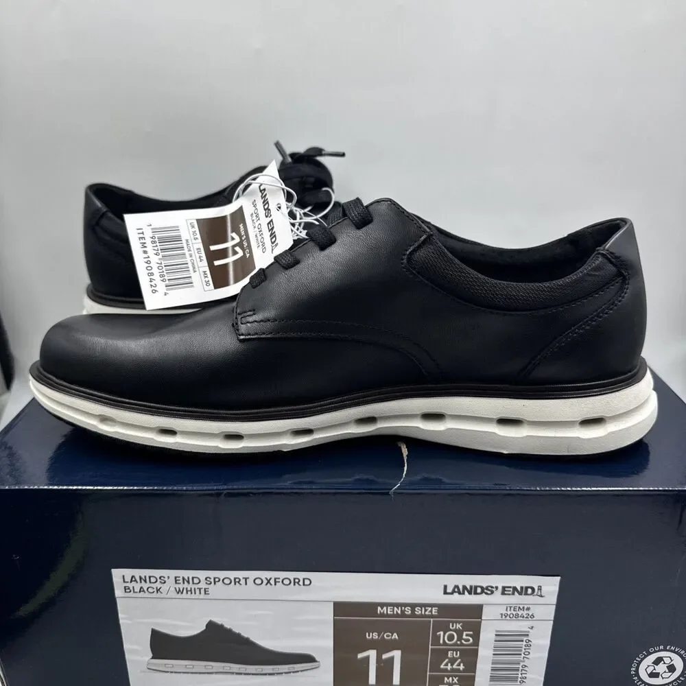 Lands’ Ends Men’s Black Dress Casual Lace Up Oxford Formal Comfortable Shoes 11